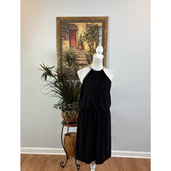 JBS Ltd Dresses & Skirts - JBS Cocktail Dress Women's Large Black Halter Choker Hardware Sleeveless Lined